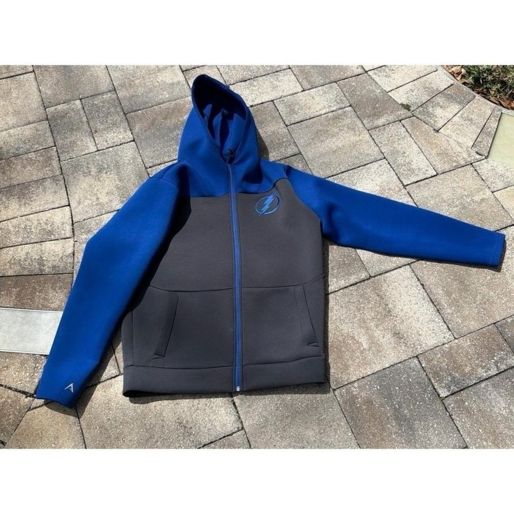 Tampa Bay Lightning Antigua Hoodie Full Zip Blue Charcoal